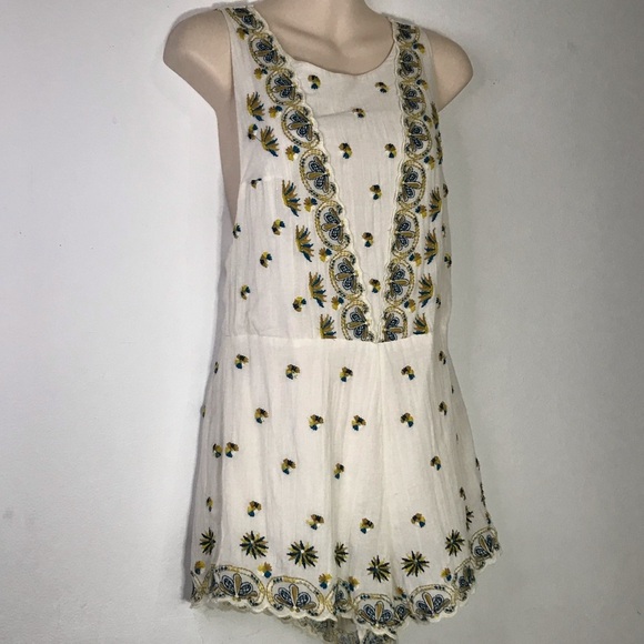 Free people Margarita Sleeveless Embroidered Romper 2 Boho Festival feminine - Picture 5 of 9